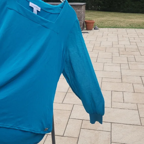 Calvin Klein Teal Blouse - Picture 3 of 16